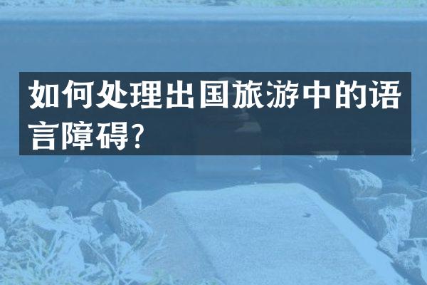 如何处理出国旅游中的语言障碍？