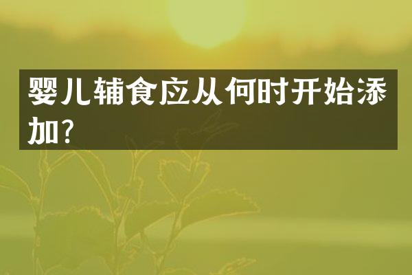 婴儿辅食应从何时开始添加？
