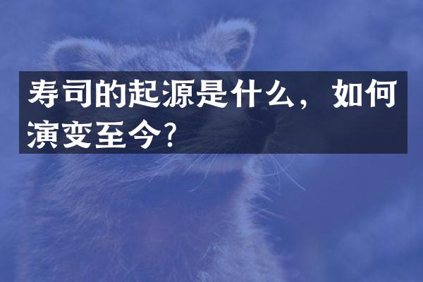 寿司的起源是什么，如何演变至今？