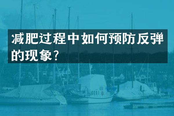 减肥过程中如何预防反弹的现象？
