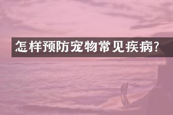 怎样预防宠物常见疾病？