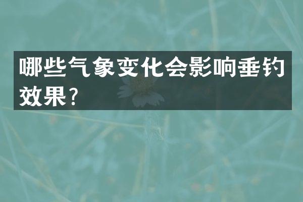 哪些气象变化会影响垂钓效果？