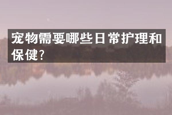 宠物需要哪些日常护理和保健？