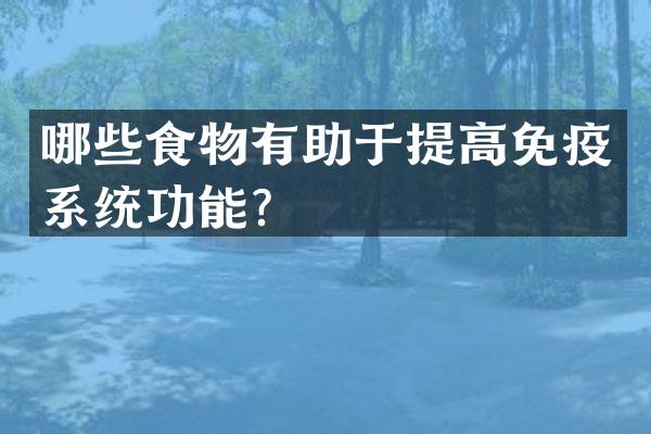 哪些食物有助于提高免疫系统功能？