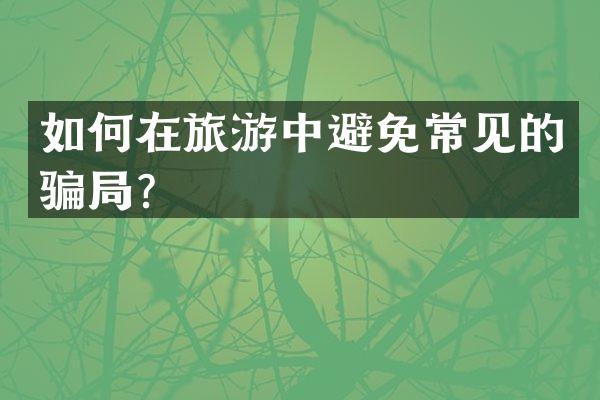如何在旅游中避免常见的骗局？