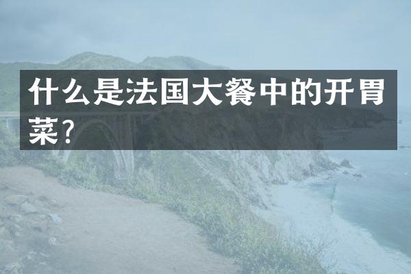 什么是法国大餐中的开胃菜？