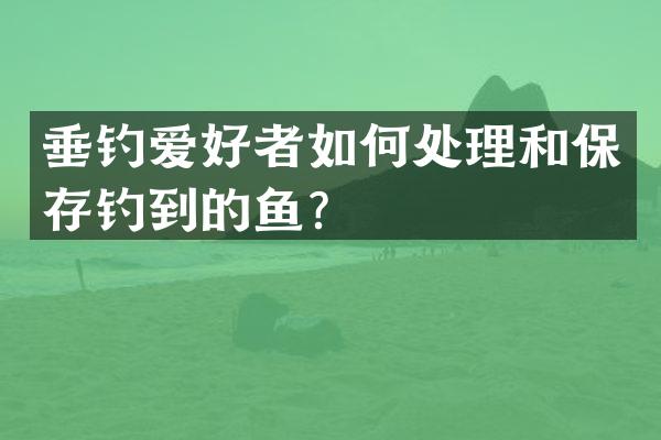 垂钓爱好者如何处理和保存钓到的鱼？