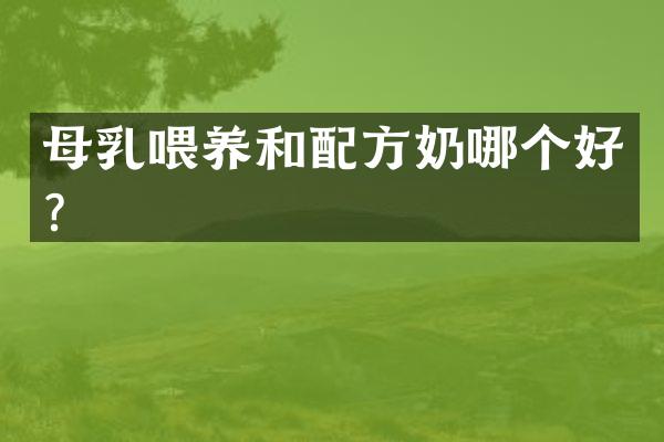 母乳喂养和配方奶哪个好？