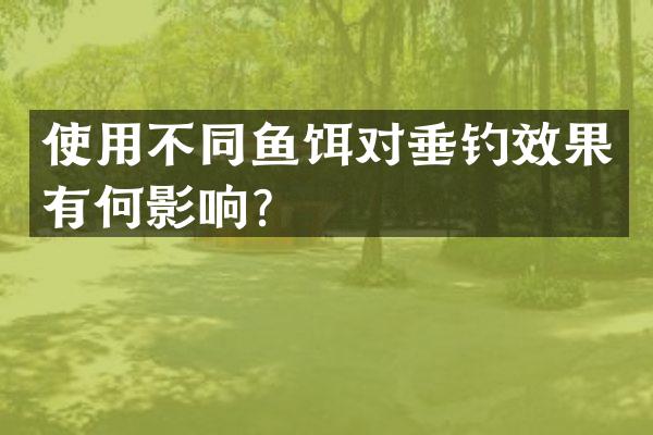 使用不同鱼饵对垂钓效果有何影响？