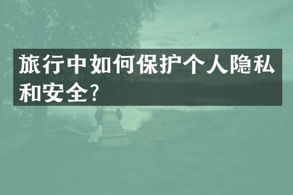 旅行中如何保护个人隐私和安全？