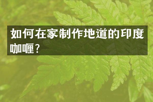 如何在家制作地道的印度咖喱？