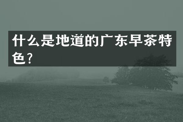 什么是地道的广东早茶特色？