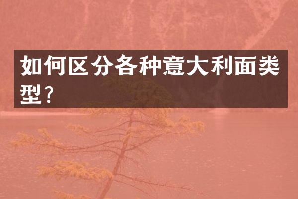 如何区分各种意大利面类型？