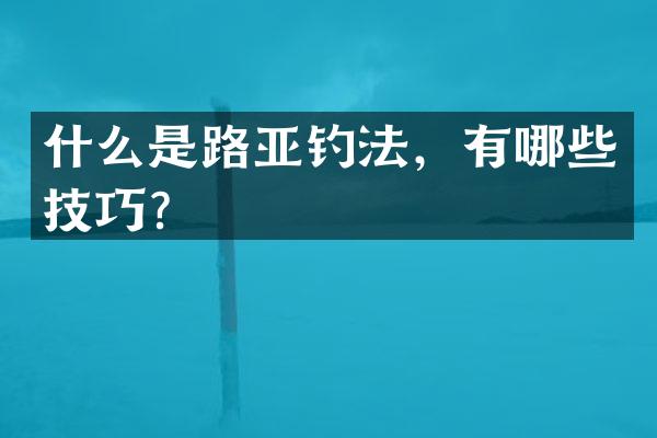 什么是路亚钓法，有哪些技巧？