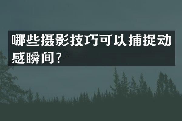 哪些摄影技巧可以捕捉动感瞬间？