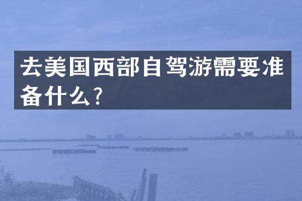去美国西部自驾游需要准备什么？