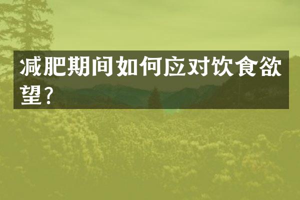 减肥期间如何应对饮食欲望？