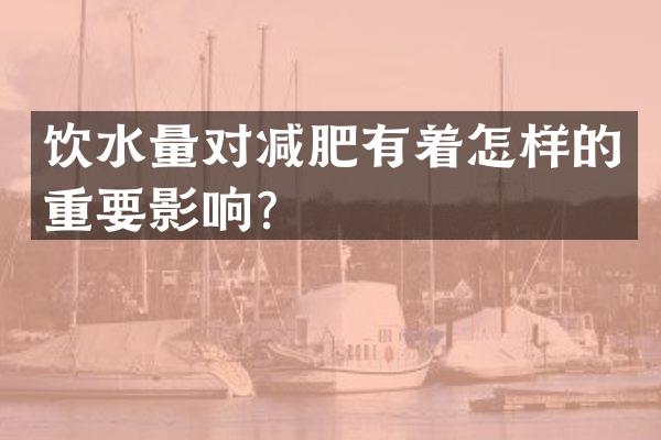 饮水量对减肥有着怎样的重要影响？
