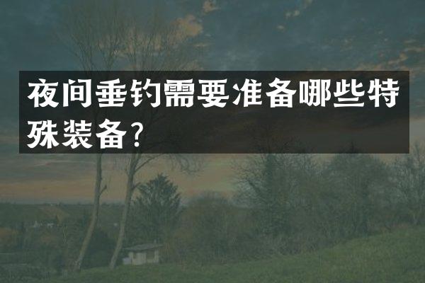 夜间垂钓需要准备哪些特殊装备？