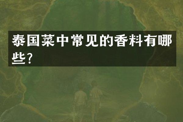 泰国菜中常见的香料有哪些？