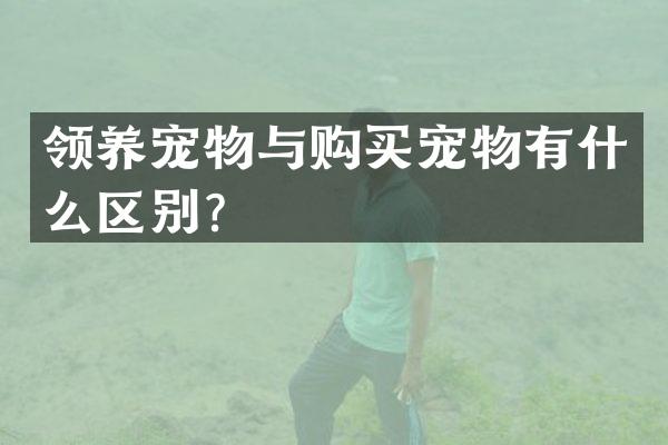 领养宠物与购买宠物有什么区别？