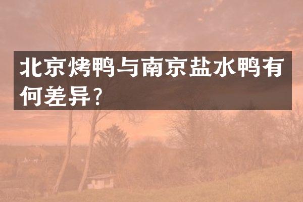 北京烤鸭与南京盐水鸭有何差异？