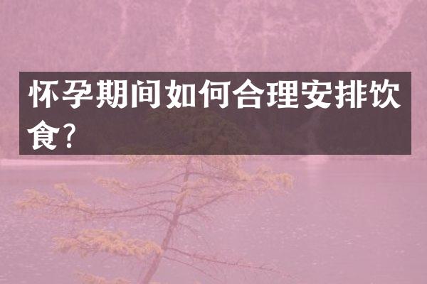 怀孕期间如何合理安排饮食？