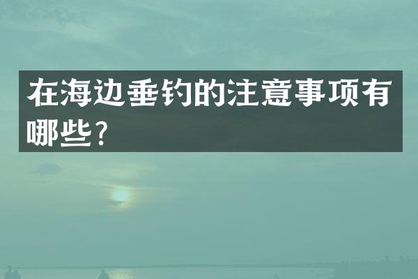 在海边垂钓的注意事项有哪些？