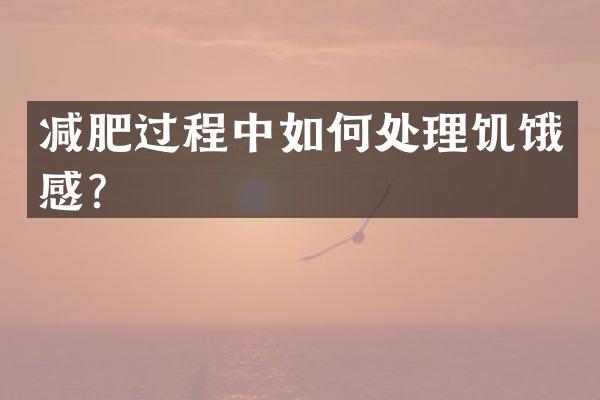 减肥过程中如何处理饥饿感？