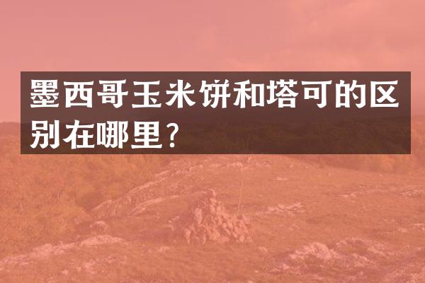 墨西哥玉米饼和塔可的区别在哪里？