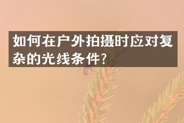 如何在户外拍摄时应对复杂的光线条件？