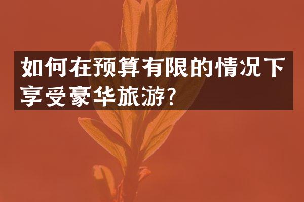 如何在预算有限的情况下享受豪华旅游？