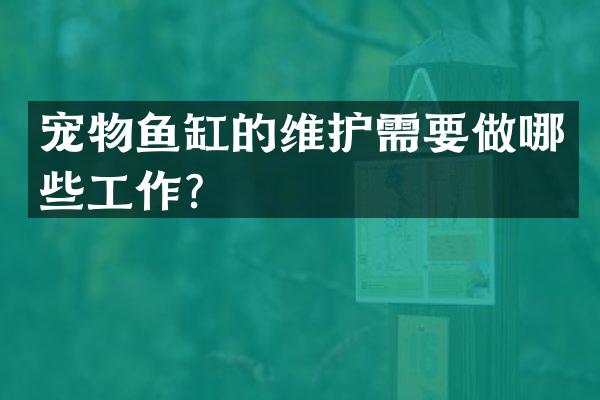 宠物鱼缸的维护需要做哪些工作？