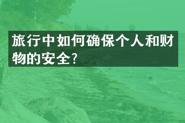旅行中如何确保个人和财物的安全？