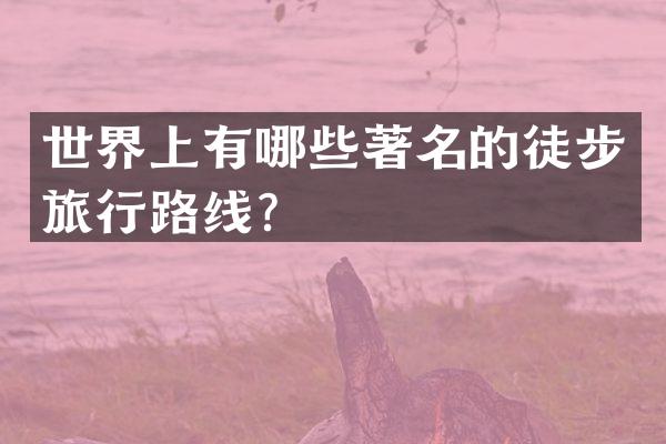 世界上有哪些著名的徒步旅行路线？