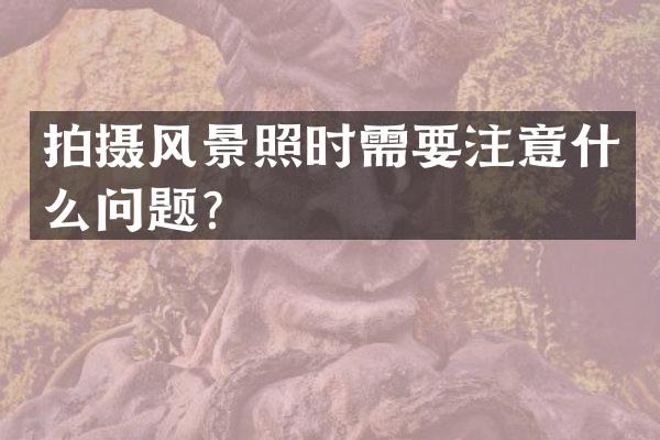 拍摄风景照时需要注意什么问题？