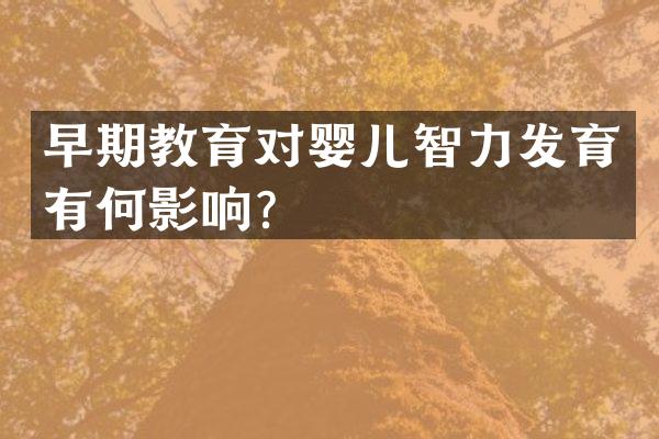 早期教育对婴儿智力发育有何影响？