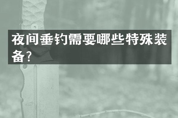 夜间垂钓需要哪些特殊装备？