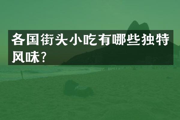 各国街头小吃有哪些独特风味？
