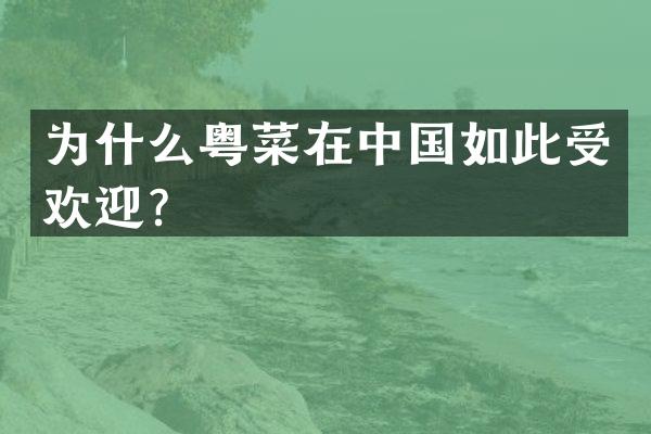 为什么粤菜在中国如此受欢迎？