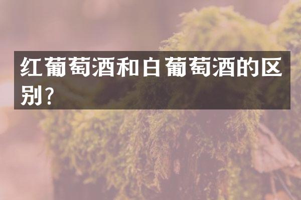 红葡萄酒和白葡萄酒的区别？