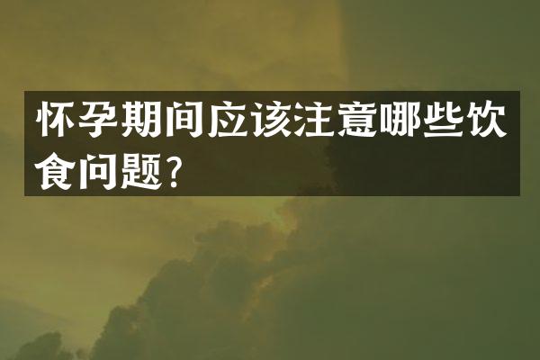 怀孕期间应该注意哪些饮食问题？