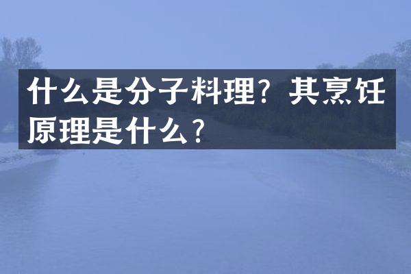 什么是分子料理？其烹饪原理是什么？