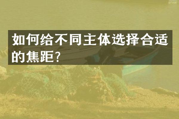 如何给不同主体选择合适的焦距？