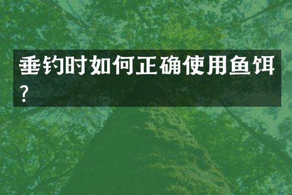 垂钓时如何正确使用鱼饵？