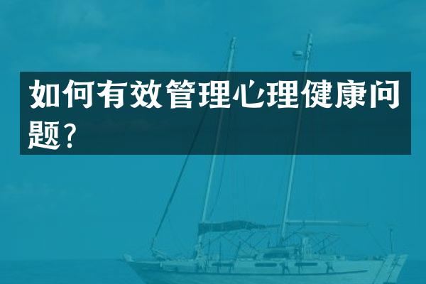 如何有效管理心理健康问题？