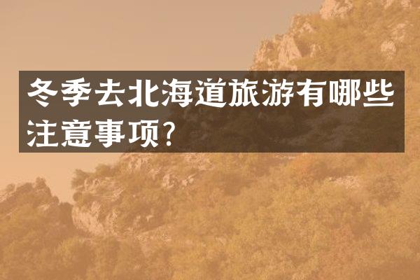 冬季去北海道旅游有哪些注意事项？