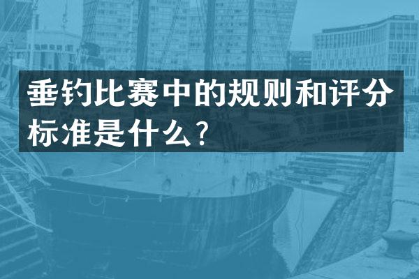 垂钓比赛中的规则和评分标准是什么？
