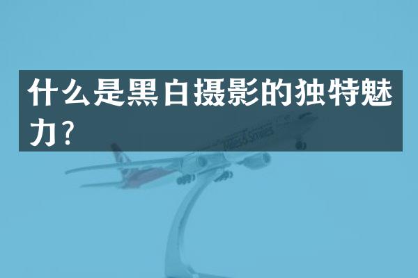 什么是黑白摄影的独特魅力？