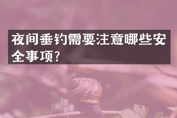 夜间垂钓需要注意哪些安全事项？